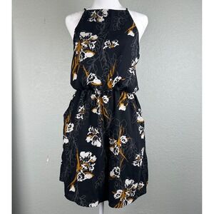 Mossimo Mini Dress Women Sz XS Dark Floral Fairy Grunge Whimsigoth Boho Festival